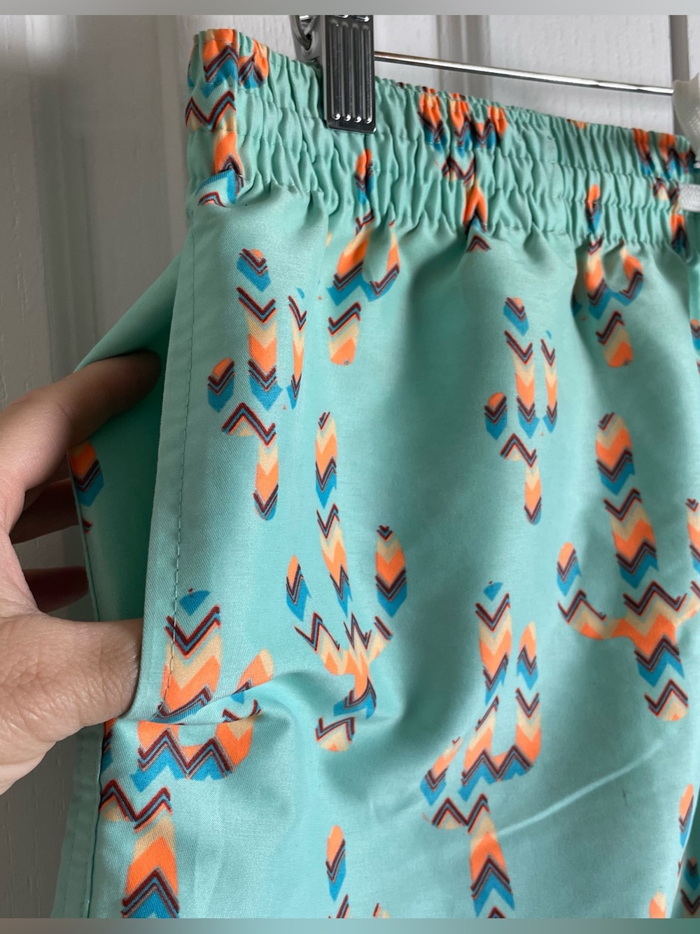 Chubbies Swim Trunks Shorts Mens XL Mint Green Cactus Print USA Drawstring Pool - Picture 5 of 15